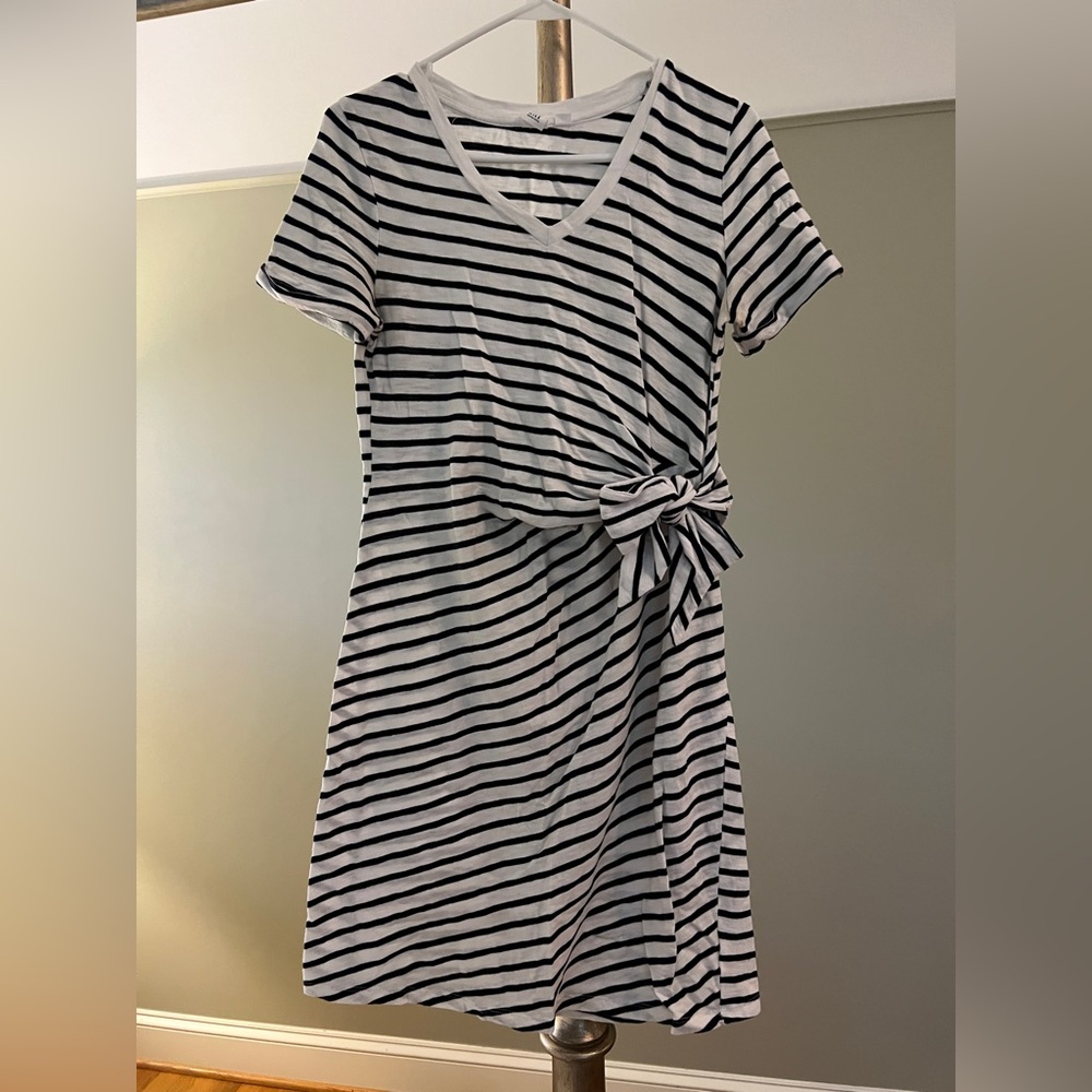 GAP Black and White Striped Maternity Dress